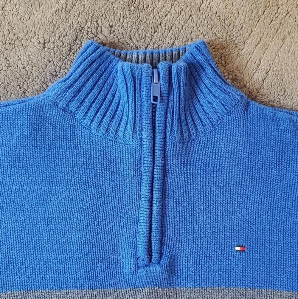 Tommy Hilfiger Kid's Colorblock Long Sleeve 1/4 Zip Sweater